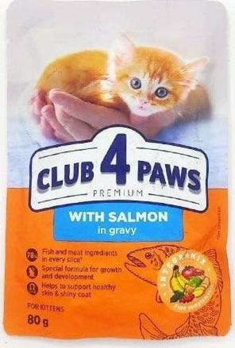 Club4Paws Premium Somonlu Konserve Yavru Kedi Maması 80 Gr