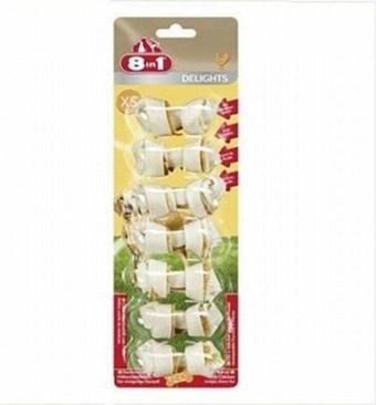 8in1 Delights Bones Düğümlü Tavuklu Ağız Bakım Kemik Köpek Ödülü XS 84 Gr