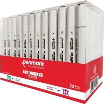 Penmark Art Marker Dual Nib Fırça Uç + Kesik Uç 72 Renk Set (Yerli Üretim)