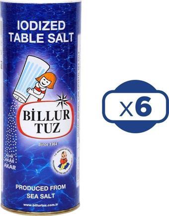 Billur Tuz 500 gr İyotlu Tuzluklu x 6 Adet