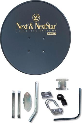 NEXT NEXTSTAR 70cm Ofset Çanak Anten Siyah  Full Set + Tekli Lnb + 10 Metre Kablo