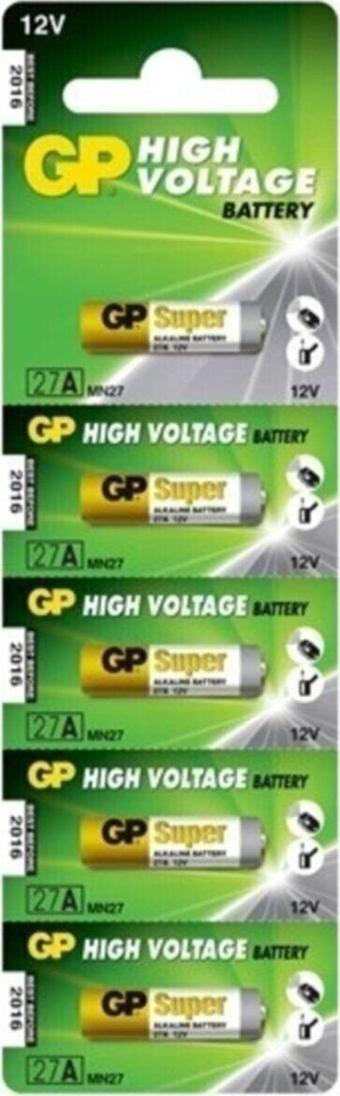 GP 27a 12v Alkalin Pil 5 Adet Oto Ve Kapı Kumanda Pili