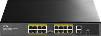 Cudy Fs1018Ps1 16 Port 10/100 Yönetilemez +2 Port Gb. 1 Sfp (1Gb) Rack Mount (16 Port Poe+) 200W Swi