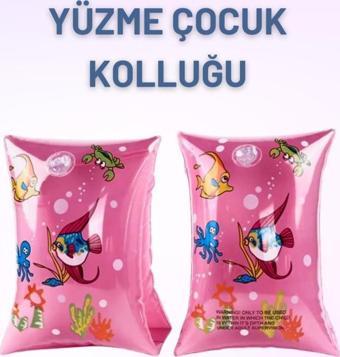 Pembe Hayvan Desenli, Üçgen Kolluk 3-6 Yaş İçin Yüzme Kolluğu, Deniz ve Havuz Aksesuarları 