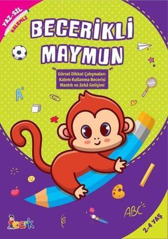 Becerikli Maymun - Yaz Sil 2-4 Yaş - Bıcırık Yayınları