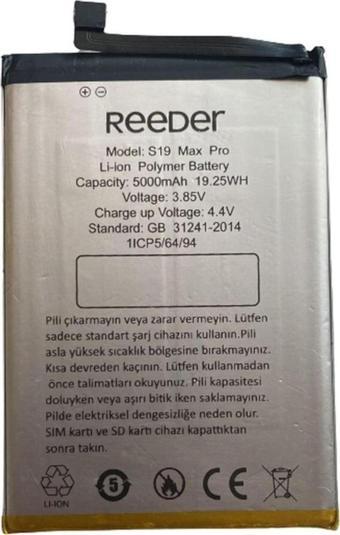 Reeder S19 Max Pro Pil - Batarya 5000 Mah