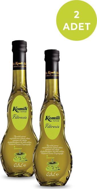 Komili FİLTRESİZ SIZMA ZEYTİNYAĞI 500 ML CAM * 2 ADET