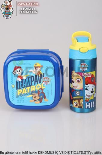 DEKOMUS LİSANSLI PAW PATROL ÇELİK MATARA 500 ML VE ÇİFT KATLI BESLENME KABI SETİ