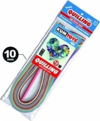 Kumtoys Quilling 10mm Kağıt Kıvırma Sanatı 10mm Kağıt Telkari 15 Farklı Renk Kağıt Bükücü