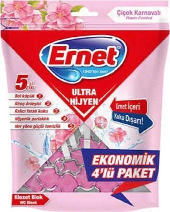 Ernet Ultra Hijyen Klozet Blok Çiçek Karnavalı 4X50 G