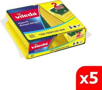 Vileda Hijyenik Oluklu 2'li Bulasik Süngeri 5'li Paket
