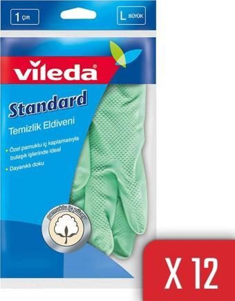 Vileda Standart Eldiven No 9 Büyük Boy 12'li