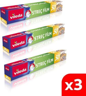 Vileda Streç Film 50 Mt 3'lü Paket