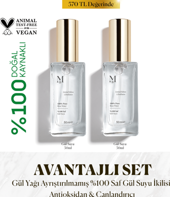 Limited Edition Saf Gül Suyu 50 Ml 2'li Set