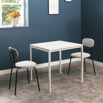 Adore Mobilya Retro Metal Ayaklı Mutfak Masası-Beyaz 75x75x75 cm
