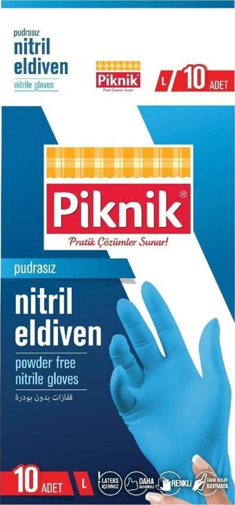 Piknik Nitril Eldiven Büyük Boy 10'Lu