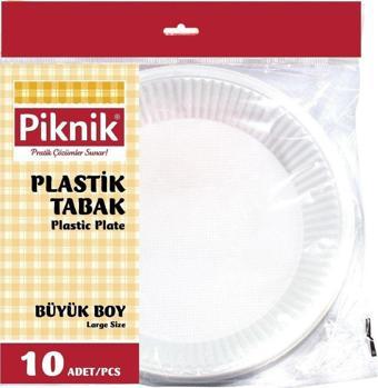 Piknik Plastik Tabak 19 Cm 10'Lu Büyük Boy 1492-P