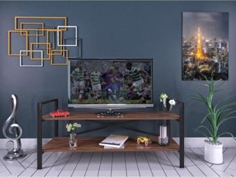 Homedora Isabella Metal Tv Sehpası Ceviz 120x60x35 cm