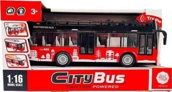 Ctoys Ses ve Işıklı Oyuncak Şehir Otobüsü A1119-13 Kımızı