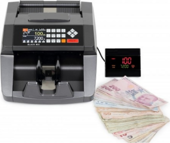 Bill Counter Black Mix Para Sayma Makinesi TL Karışık Sayım, Euro ve USD Adet Sayım