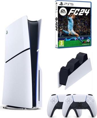 Sony Playstation 5 Slim Cd Edition + 2. Dualsense Ps5 Kol + Sarj İstasyonu + Fifa Fc 24