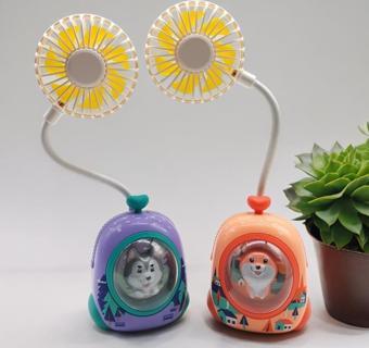 Sevimli Köpek Figürlü USB ve Şarjlı Masaüstü Vantilatörü