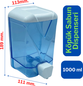 Wespa Plastik Şeffaf Köpük Sabun Dispenseri 1000 ml. x 10 Adet