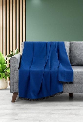 Denizli Concept Pamuklu Lalin Mavi Koltuk Örtüsü 200x160 Cm - Konforlu Ve Dayanıklı Koltuk Koruyucu