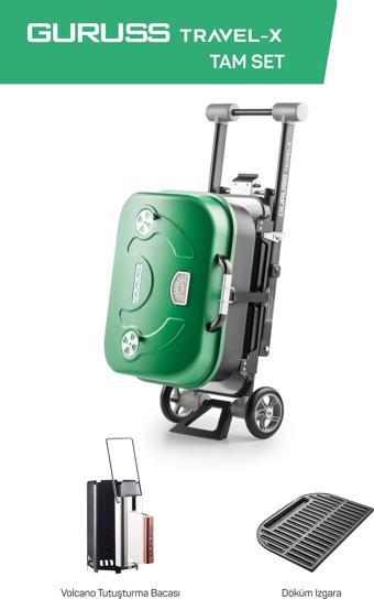 Guruss Travel-x Taşınabilir Mangal Tam Set Yeşil