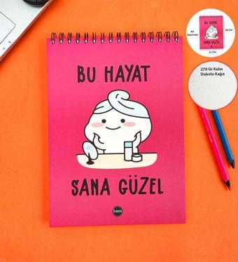 Bu Hayat Sana Güzel 30x21Cm A4 Sketch Book - Eskiz Defteri - 270 Gr - 34 Yaprak