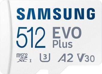 Samsung Evo Plus MB-MC512SA Class 10 UHS-I U3 A2 V30 512 GB Micro SD Kart