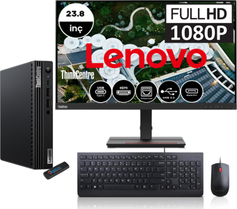 Lenovo Thinkcentre M70Q Gen 4 Intel Core I7-13700T 32GB 1tb SSD Windows 11 Home 23.8" Masaüstü Bilgisayar 12E30015TRMH05