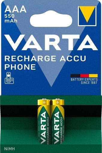 Varta Nı-Mh 1.2V 550 Mah Hr03 Aaa Şarjlı 2Li İnce Kalem Pil (2818)