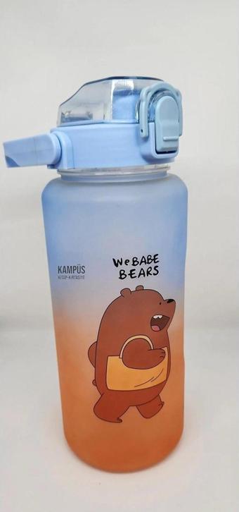 Taros Quokka 2000 ml Mavi Turuncu Stickerlı Matara