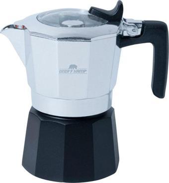 On Off Kamp Kahve Potu Moka Pot 150 ML 2 Cup Gümüş Siyah