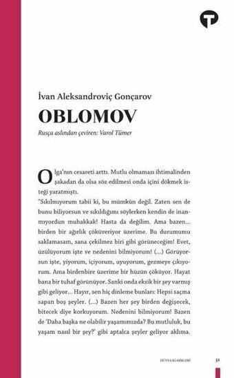 Oblomov - İvan Aleksandroviç Gonçarov - Turkuvaz Kitap