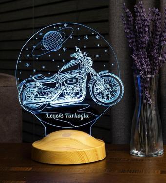 Sevgi Lambası Motosiklet Chopper, Motor Cruiser, Klasik Motosiklet Figürlü Hediye 3d Led Lamba