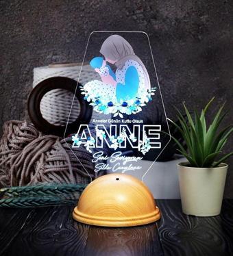 Sevgi Lambası Tesettürlü Anneye Hediye Led Lamba, Anne Adayına Özel Tasarımlı Ilk Anneler Günü Anneye Hediye