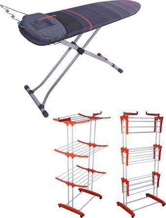 Devecioğlu MM151 UltraBoard Ütü Masası MM020  Luna Katlı Çamaşır Kurutmalık Set