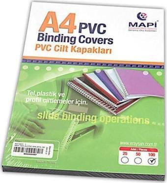 Mapi A4 Pvc Opak Cilt Kapağı 160 Micron 100'lü Paket Mavi