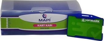 Mapi Yaka Kart Kabı Yatay Mavi (50 Li Paket)