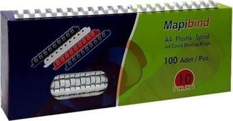 Mapibind Spiral Plastik 100 LÜ 19 MM Beyaz (100 Lü Paket)