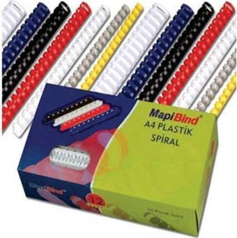 Mapibind Spiral Plastik 235 - 280 Sayfa 28 MM Beyaz (50 Li Paket)