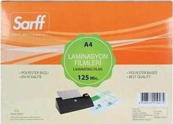 Sarff Laminasyon Filmi Sıcak A4 125 Micron Laminasyon Filmi (100 Lü Paket)