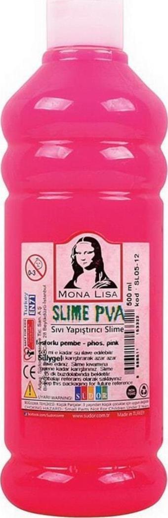 Monalisa Sıvı Yapıştırıcı Slime 500 ML Fosforlu Pembe SL05-12