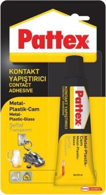 Pattex Contact Metal Plastik Cam Yapıştırıcı Şeffaf 50 Gram (12 Adet)