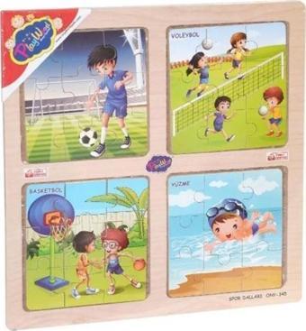 Playwood Ahşap Eğitici 4 lü Puzzle Spor Dalları Ony-345