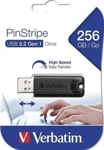 Verbatim USB 3.0 Drive 256GB Store'N'Go Pınstrıpe Black P-Blıst USB Bellek