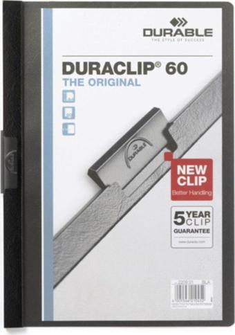 Durable Sıkıştırmalı Dosya DuraClip Ortadan Klipsli 60 Sayfa A4 Siyah (25 Li Paket)