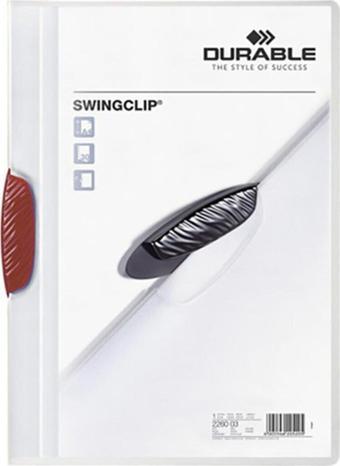 Durable Sıkıştırmalı Dosya SwingClip Ortadan Klipsli 30 Sayfa Kırmızı (25 Li Paket)